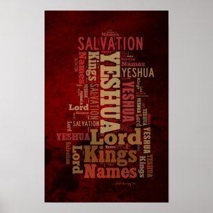 Affiches Les noms de Yeshua/de collage de Jésus