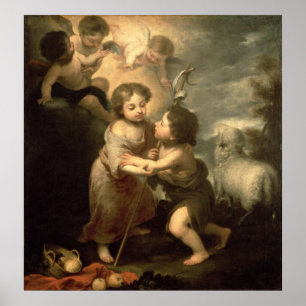 Affiches Les nourrissons le Christ et Jean-Baptist
