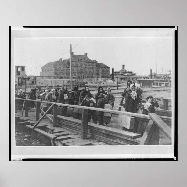 Affiches Les nouveaux immigrants débarquent à Ellis Island  (Devant)
