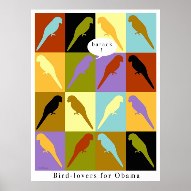 Affiches Les oiseaux adorent l'affiche d'Obama (Devant)