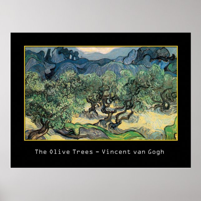 Affiches Les Oliviers, 1889, Vincent van Gogh (Devant)