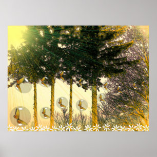 Affiches Les papillons dans une bulle