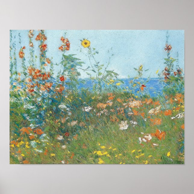 Affiches Les "pavots, l'île des Shoals" de Hassam sans fron (Devant)
