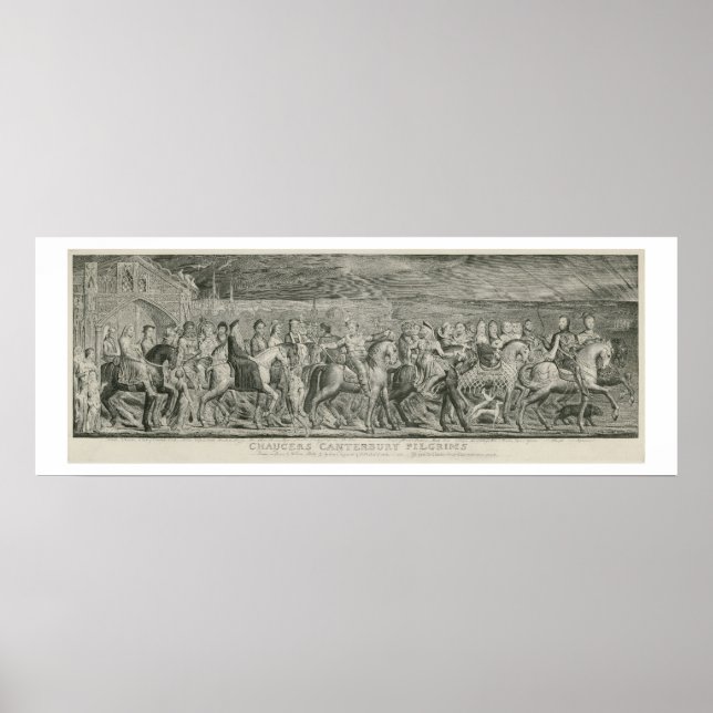 Affiches Les pèlerins de Canterbury par William Blake (Devant)