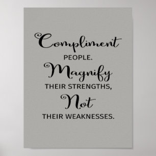 Affiches Les personnes de compliment magnifient leur