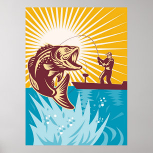 Affiches Les poissons de basse de large ouverture pilotent