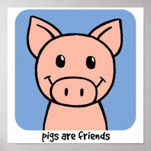 Affiches Les porcs sont amis