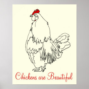 Affiches Les poulets sont de beaux dessins amusants Cockere