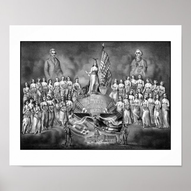 Affiches Les présidents Washington et Jackson (Devant)