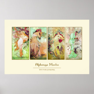 Affiches Les quatre saisons, Alphonse Mucha
