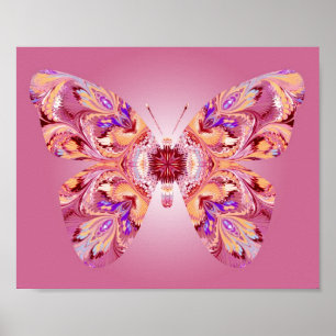 Affiches Les rêves de papillon impriment le rose et