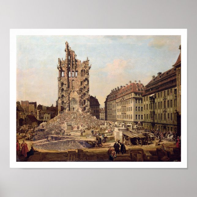 Affiches Les ruines de l'ancienne Kreuzkirche, Dresde (Devant)