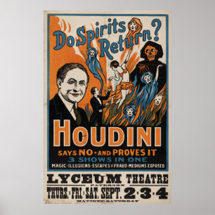 Affiches Les spiritueux retournent-ils ? Houdini dit non