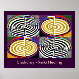 Affiches Les symboles du maître curatif de REIKI Karuna