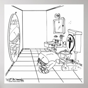 Affiches Les toilettes sont gênées par la fissure d’un plom