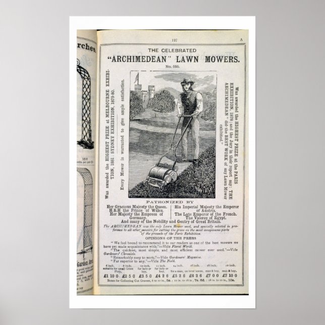 Affiches Les tondeuses à gazon "Archimède", célébrées par (Devant)
