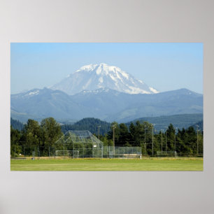 Affiches Les tours du mont Rainier sur le terrain de footba