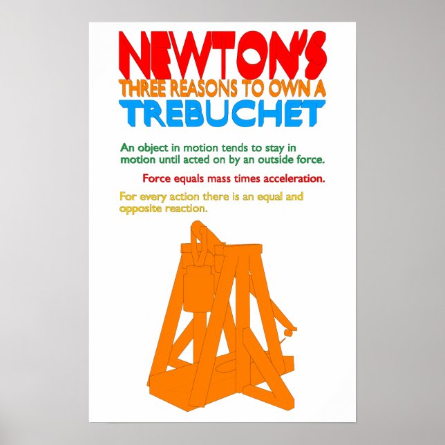 Affiches Les trois raisons de Newton de posséder un Trebuch (Devant)
