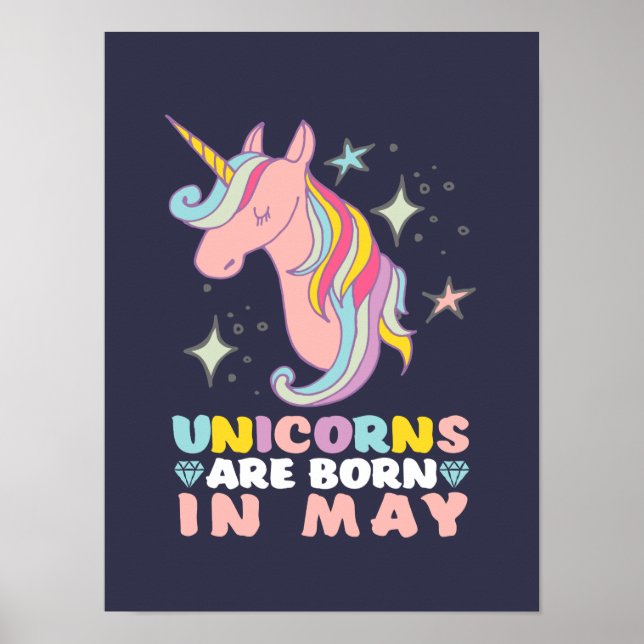 Affiches Les Unicornes Sont Nées En Mai Mignonne Fille Anni (Devant)