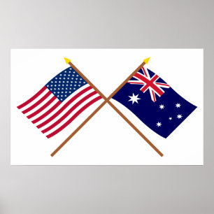 Affiches Les USA et drapeaux croisés parAustralie