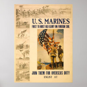 Affiches Les USA Marine-Premier pour lever la vieille