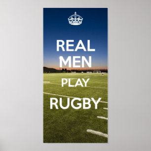AFFICHES LES VRAIS HOMMES JOUENT AU RUGBY