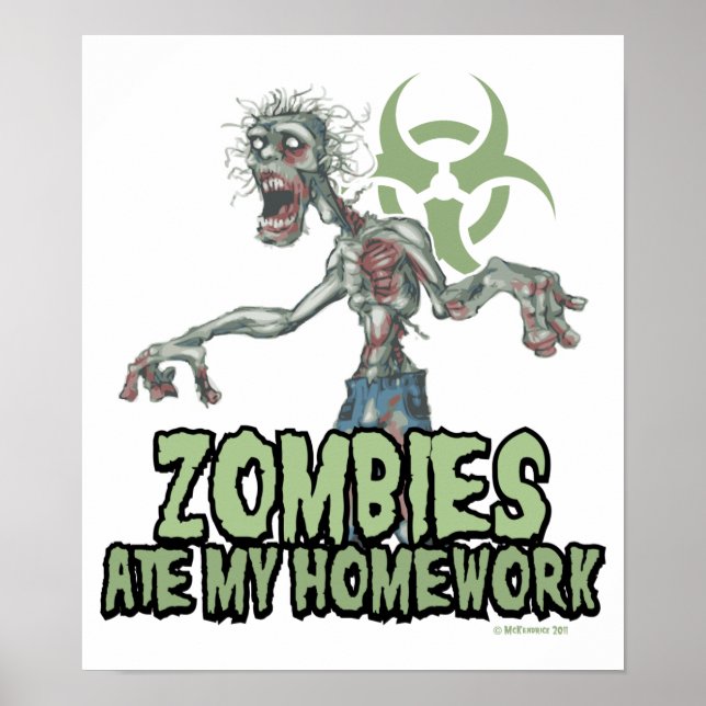 Affiches Les Zombies mangent mes devoirs (Devant)
