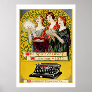Affiches L'esprit de Giving (machine à écrire Vintage et pu