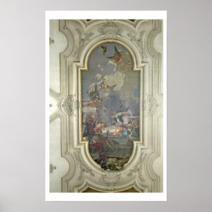 Affiches L'établissement du chapelet par St Dominic (fres