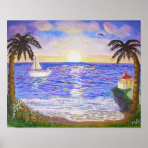 Affiches L'été calme à la plage