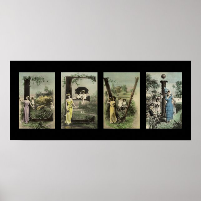 Affiches LETTRE Alphabet LEVI Nom Art (Devant)