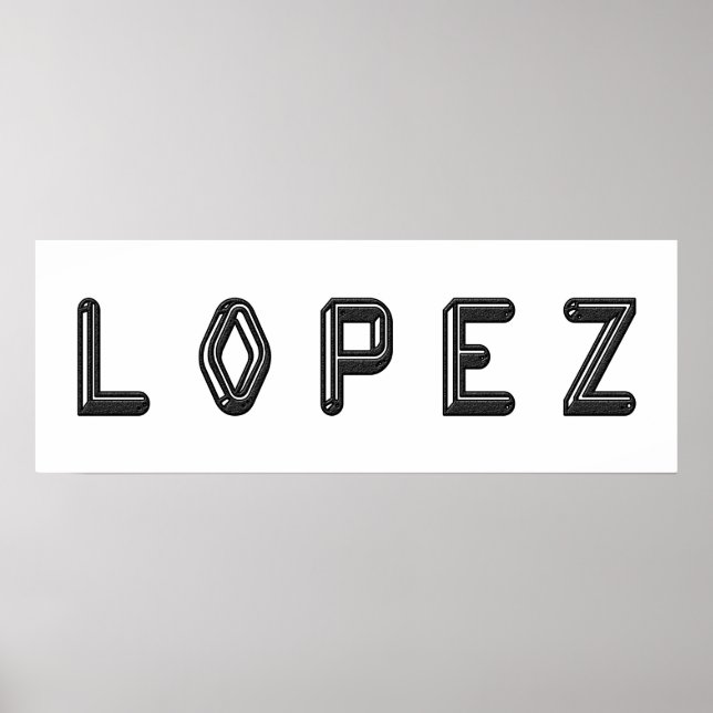 Affiches Lettre alphabet LOPEZ Nom Art (Devant)