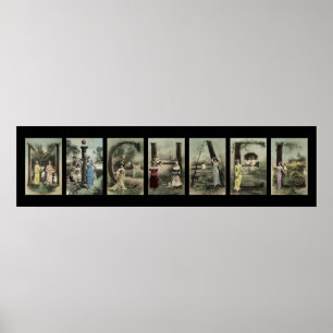 Affiches Lettre alphabet vintage Nom Art