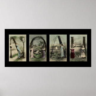 Affiches Lettre alphabet vintage Nom Art