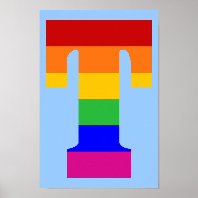Affiches LETTRE arc-en-ciel T (Devant)