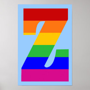 Affiches LETTRE arc-en-ciel Z