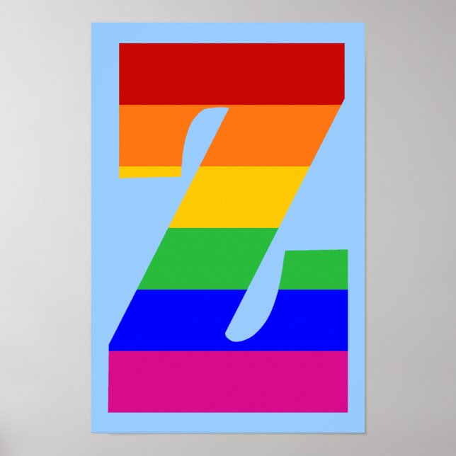 Affiches Lettre arc-en-ciel Z (Devant)