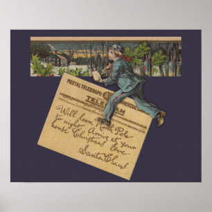 Affiches Lettre de Noël Père Noël vintage