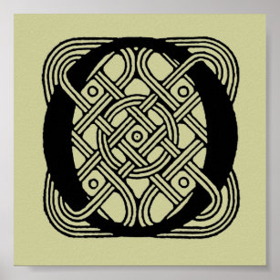 Affiches Lettre O Vintage Celtic Knot Monogramme