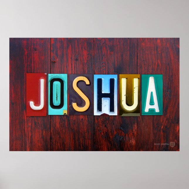 AFFICHES LETTRE PLAQUE JOSHUA INSCRIPTION LETTRE ARTISANA (Devant)