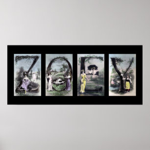 Affiches LETTRE ZOEY Alphabet Nom Art