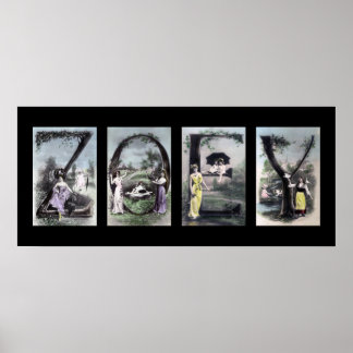 Affiches LETTRE ZOEY Alphabet Nom Art