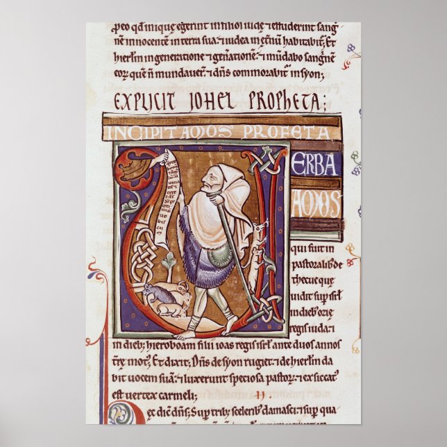 Affiches Lettrine historiée 'V' représentant Amos (Devant)