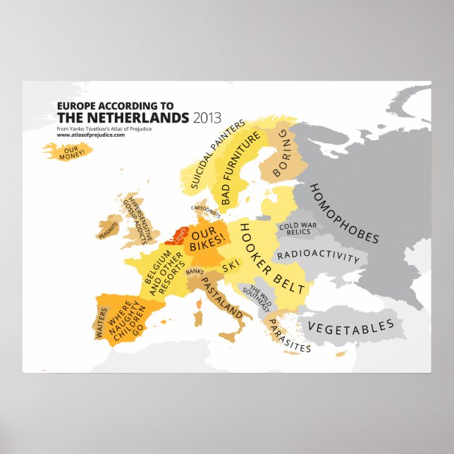 Affiches L'Europe selon la Pays-Bas (Devant)