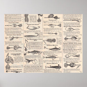 Affiches Leurres de pêche Publicité Art de pêcheur