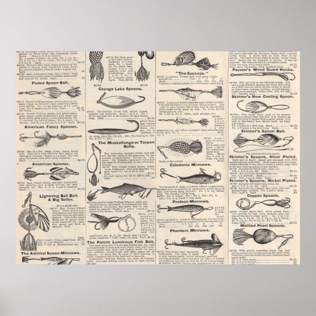 Affiches Leurres de pêche Publicité Art de pêcheur (Devant)