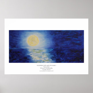 Affiches Lever de lune sur le lac Michigan II