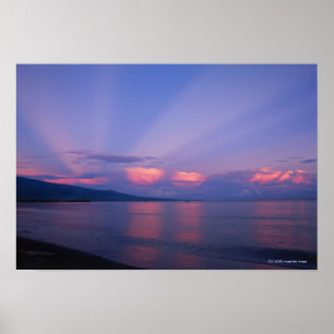 Affiches Lever de soleil au-dessus de mer