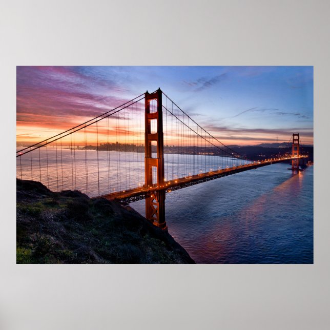 Affiches Lever de soleil au Golden Gate (Devant)