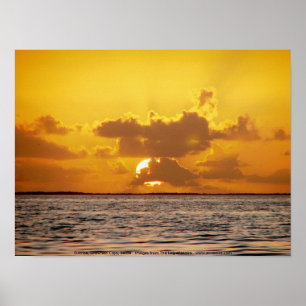Affiches Lever de soleil, bancs de sable noyés, Belize